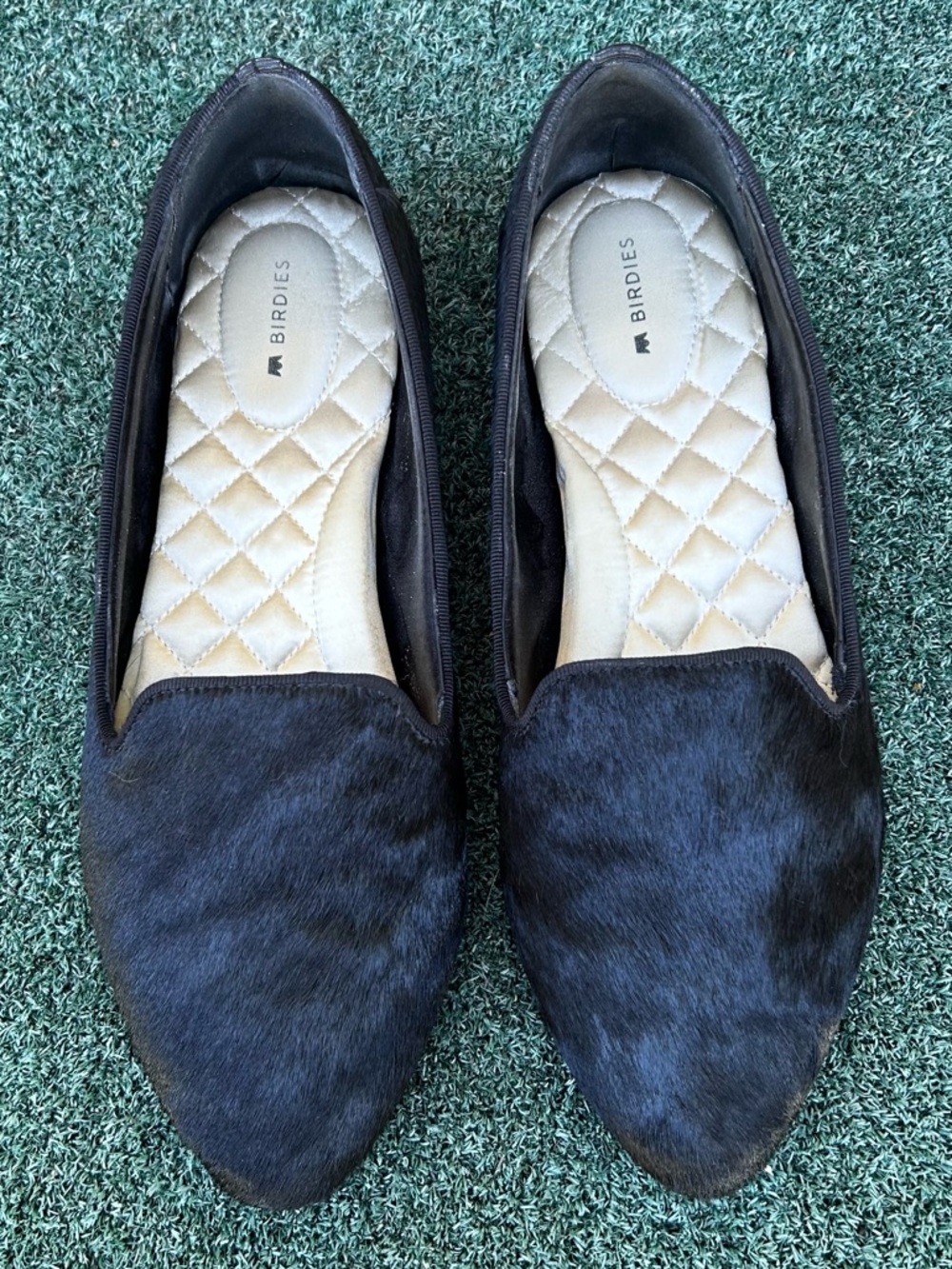 Birdies Blackbird Calf Hair Slipper Loafer Black 10